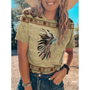 the WESTERN - Western Style Geometry 3D Print Streetwear Retro Oversized T-Shirts for Women