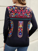 the BOHO BEAUTY - Spring/Summer Bohemian Print Long Sleeved Shirt for Women
