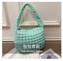 the PUFFY BOHO - Casual Ruched Hobos, Women Shoulder Bags, Quilted Padded Crossbody Bag, Large Capacity Nylon Puffer Tote Bag, Big Shopper Purses