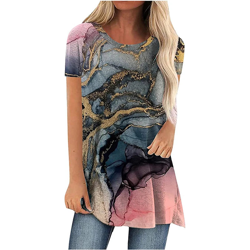 Fashion Butterfly Floral T-Shirts Gradient 3D Print Women Oversized Streetwear T Shirt Tunic Tops Harajuku Female Tees Clothing