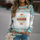 the NATIVE - Long Sleeve Tops Fashionable 3D Horse Pattern Printed Pullover Loose Tops for Women