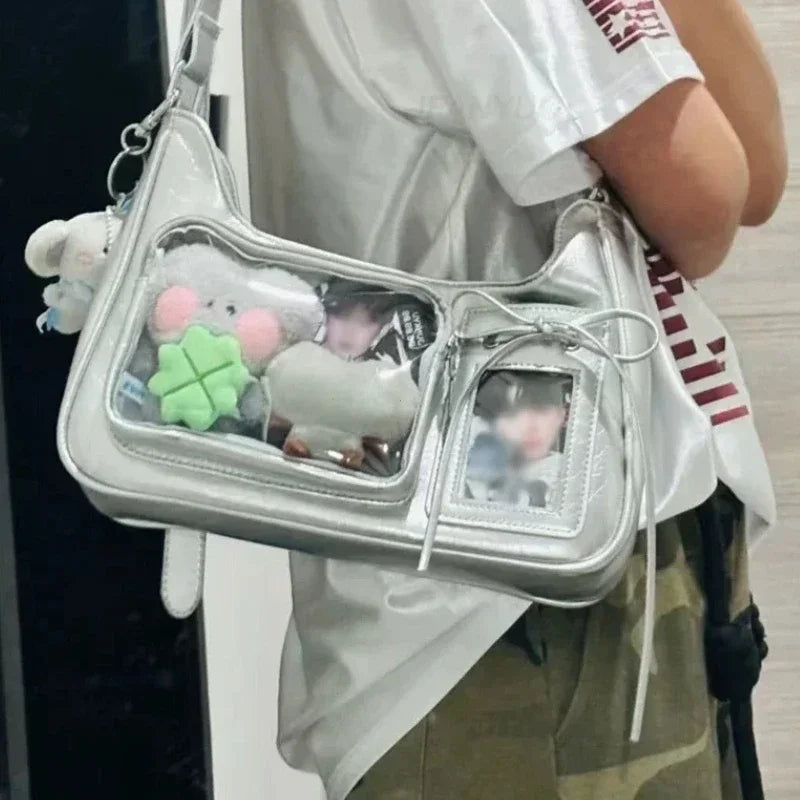 the SEE ME NOW - Shoulder Bag Women Transparent Bag, School Crossbody Bag, Female Japanese Designer Preppy Handbag/Purse
