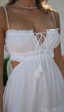 the WHITE PARTY COLLECTION - Elegant Party Beachwear Trendy Casual Summer White Cover-Ups Outfits New Boho Hippie Chic Long Maxi Dresses