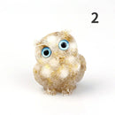 the WISE OWL - 1PCS Natural Crystal Stone Gravel Owl Animal Crafts, Hand Made Small Figurines DIY Resin Table Decor, Home Decor Collect Gifts
