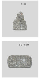 the KNOTTED RHINESTONE - Handle Rhinestones Knot Evening Bags, Silver Crystal Top Handle Bag for Women, Purses and Handbags Luxury Designer Handbag Tote