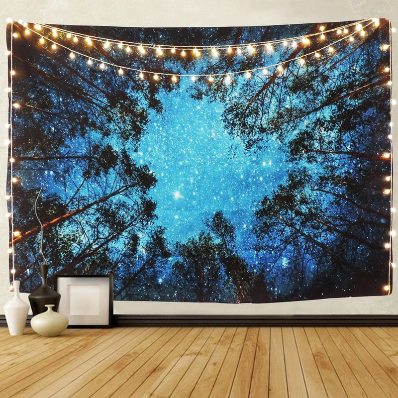 the ENCHANTED FOREST - Natural Forest Tree Wall Tapestry, 3D Printed Wall Art, Wall Hanging Bedroom Living Room Dormitory Decoration