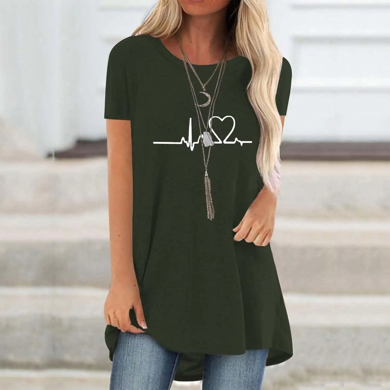 Line Love Graphics 3D Print T-Shirts Women Fashion Short Sleeve T Shirt Streetwear Oversized Tunic Y2K Tops Tees Female Clothing