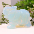 the ELEPHANT - Hand Carved Crystal Elephant Figurine, Home Decoration Mini Animal Handicraft Feng Shui Ornament