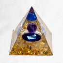 the GENERATOR - Natural Crystal Energy Generator Pyramid, Peridot Amethyst Reiki Healing Chakra Resin Pyramid, Egyptian Decor Room Decoration 1pc