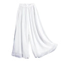 the CHIFFON BOHO - Elegant Fashion Casual Chiffon Elastic Waist Wide Leg Pants