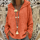 the ASPEN - Women's Winter/Autumn Solid Color Long Sleeve Braided Hooded Oversized Knitted Boho Pullover Sweaters