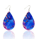 the EAR ART - Bohemian Style Wooden Small Water Drop Earrings Art and Culture Print Minimalist Earrings, Fashion Women Dangle Jewelry