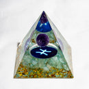 the GENERATOR - Natural Crystal Energy Generator Pyramid, Peridot Amethyst Reiki Healing Chakra Resin Pyramid, Egyptian Decor Room Decoration 1pc