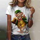 the MOUSEKETEER - Cute Mouse Print Cartoon Funny Short Sleeves Casual Animal Loose Streetwear T-Shirts for Women