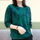 the LETTERMAN - Printing Letter Tie-Dye Spring/Autumn Lantern Long Sleeve Round Neck Pullovers/Sweatshirts