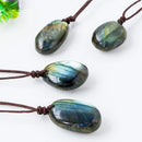 the HEALER - Natural Labradorite Pendant Necklaces, Energy Necklaces, Healing Crystal Necklace, Stones Ornament, Home Decor