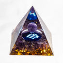 the GENERATOR - Natural Crystal Energy Generator Pyramid, Peridot Amethyst Reiki Healing Chakra Resin Pyramid, Egyptian Decor Room Decoration 1pc