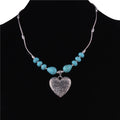 the AQUA MARINE - Bohemian Turquoise Natural Stone Pendants Necklace for Women