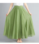 the 50's RETRO - Elegant Vintage Bohemian Fashion Cotton Linen Long Skirt