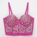 the JEWELED POPSTAR - Sexy Club Corset Streetwear Casual Camis Summer Party Fashion Tank Tops