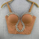 the JEWELED POPSTAR - Sexy Club Corset Streetwear Casual Camis Summer Party Fashion Tank Tops