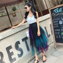 the TULLE TUTU - Fashion Summer Tutu Skirt Harajuku Tulle High Waist Midi Mesh Skirts