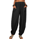 the BOHO JOGGER - Casual Women Harem Pants Cotton Linen Loose Wide Leg Long Pants