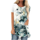 the MEADOW - Floral 3D Print Casual Short Sleeve Oversized Tunic T-Shirts for Women