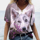 the WOLF PACK - Women's Animal Wolf 3D Print Fashion V-Neck Graphic T Shirts