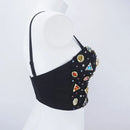 the JEWELED POPSTAR - Sexy Club Corset Streetwear Casual Camis Summer Party Fashion Tank Tops