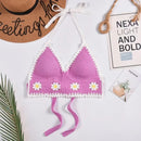 the CROP TOP - Swimwear Fashion Bohemian Beach Wear Outfit with Chest Pads Summer Sling Sexy Crochet Tops