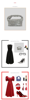 the KNOTTED RHINESTONE - Handle Rhinestones Knot Evening Bags, Silver Crystal Top Handle Bag for Women, Purses and Handbags Luxury Designer Handbag Tote