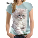 the CAT CRAZY LADY - Summer 3D Printing Cute Cat Fashion Short Sleeve Oversized T-Shirts for Women