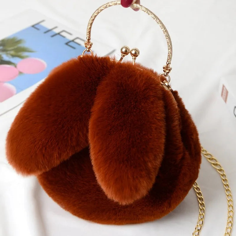 the BUNNY BAG - Cute Plush Rabbit Crossbody Bags for Women, Cute Purses and Handbags, New Rabbit Ear Shoulder Messenger Bag