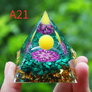 the ORGONE PYRAMID - Crystals Stone Orgone Pyramid Energy Generator, Natural Amethyst Peridot Reiki Chakra Meditation Tool, Room Decor Christmas Gifts