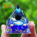 the ORGONE PYRAMID - Crystals Stone Orgone Pyramid Energy Generator, Natural Amethyst Peridot Reiki Chakra Meditation Tool, Room Decor Christmas Gifts