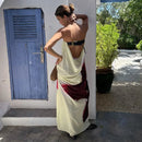 the BELTED BOHO - Sexy Strapless Print Floral Belt Maxi Backless Vacation Dress Autumn Loose Elegant Party Beachwear