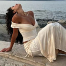 the BOHO CHIC - 2 Piece Set Women Outfit Crop Top and Skirt Sets Fashion Summer Outfits for Women Vacation Ruffle Beach Outfits