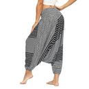 the HAREM BOHO - Bohemian Harem Pants Elastic Waist Wide Leg Long Pant Vintage Printed Trousers
