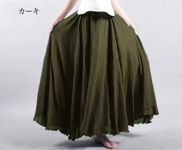 Fashion Clothes Women Clothing Skirts Vintage Y2k Elegant Streetwear Bohemian Cotton Linen Casual Vestido De Festa Long Skirt