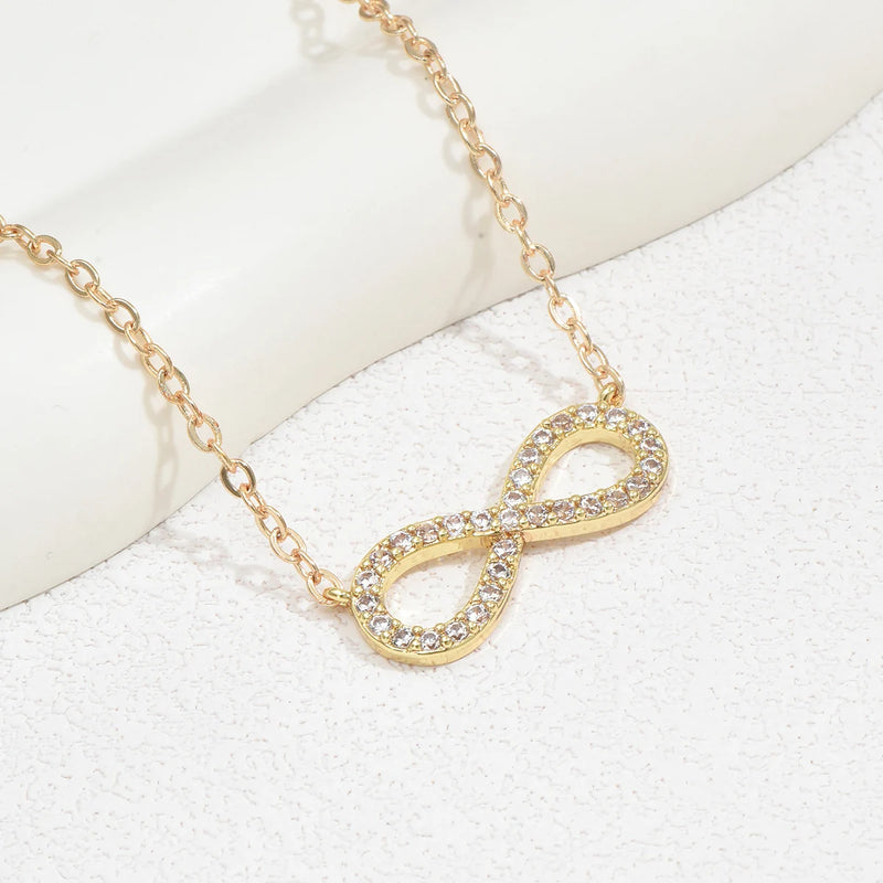 the INFINITY - Fashion Stainless Steel Infinity Pendant Necklace for Women, Classic Lucky Zircon Love You Forever Jewelry Gift