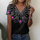 the EMBLEM - Women's 3D Fashion Gradient Oversized Short Sleeve V-Neck T-Shirts