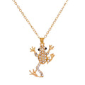 the FROG PRINCE - Fashion Boho Necklace Cute Frog Green Rhinestone Charm Necklaces for Women, Animal Pendants  Clavicle Chain Jewelry