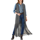 the ANNIE OAKLEY - Women's Western Bohemian Sleeveless Cardigan Vest with Tassel Detail Patch Pockets for Cowboy Cosplay