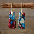 the BOHO STONE - Original Luxury Bohemian Emperor Stone Geometric Pendant Earring Natural Stone Jewelry Earrings for Women