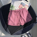 the SHORTY - Women Wide Leg Loose Summer High Elastic Waist Drawstring Pocket Outdoor Shorts