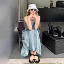 the WHISPER - Women Tie Dye Suspender Loose Lazy Long Summer Seaside Vacation Dress