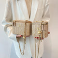 the PICNIC BOHO - Mini Straw Bucket Crossbody Bag for Women, Summer Weave Women's Brand Handbags and Purses, Fashion Chain Simple Shoulder Bags