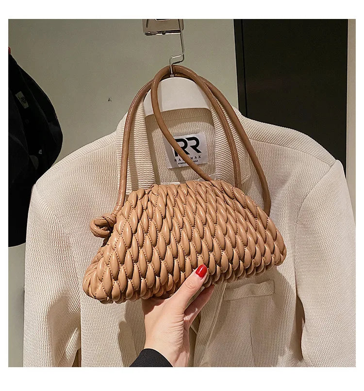 the BASKETWAVE - Luxury Brand Shoulder Bag for Women, Fashion Embroidered Thread Messenger Bag, Cute Purse Crossbody Bag, Designer Clutch Hobos