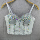 the JEWELED POPSTAR - Sexy Club Corset Streetwear Casual Camis Summer Party Fashion Tank Tops